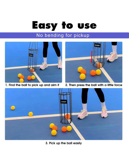 Recolector de Pelotas de Pickleball y Tenis ELKCIP 39x13x13cm