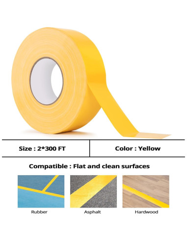 Cinta de Pickleball Antideslizante Lomccian 5.08cm x 91.44m