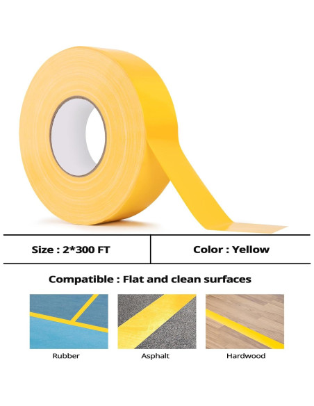 Cinta de Pickleball Antideslizante Lomccian 5.08cm x 91.44m