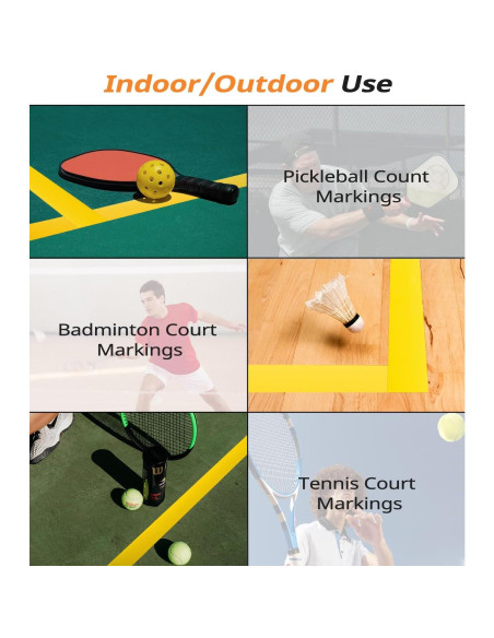 Cinta de Pickleball Antideslizante Lomccian 5.08cm x 91.44m