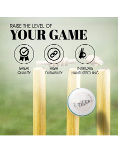 Bola de Cricket de Cuero Mozi Sports Senior Cosida a Mano 156g 2