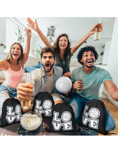 24 Bolsas Deportivas Cinch Tanlade para Fiesta Voleibol 25x30cm