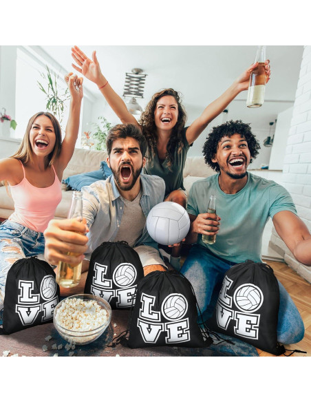 24 Bolsas Deportivas Cinch Tanlade para Fiesta Voleibol 25x30cm