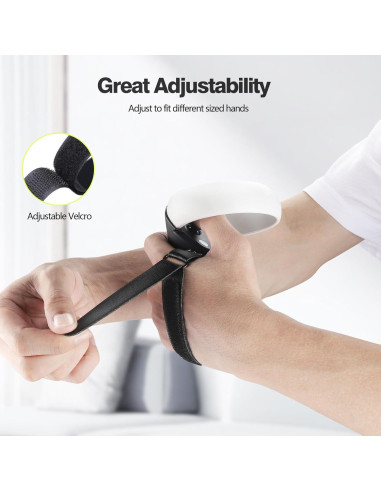 Agarraderas AMZDM para Controladores Meta Quest 2 VR Negro y Verde