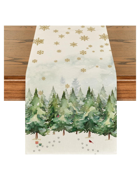 Corredor de Mesa Artoid Mode Verde 33x183 cm Decoración Navidad