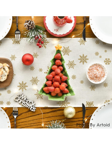 Corredor de Mesa Artoid Mode Verde 33x183 cm Decoración Navidad