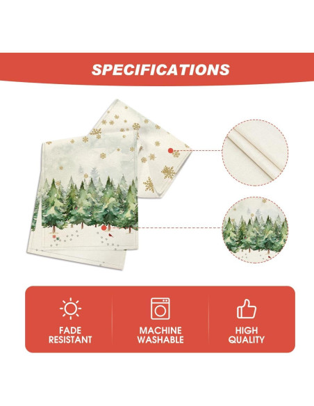 Corredor de Mesa Artoid Mode Verde 33x183 cm Decoración Navidad