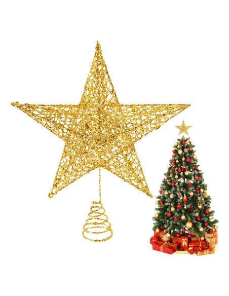 Adorno de Estrella Dorada para Árbol de Navidad 20 cm Hoslipoper