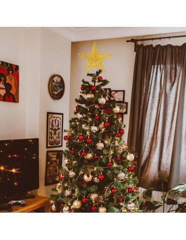 Adorno de Estrella Dorada para Árbol de Navidad 20 cm Hoslipoper