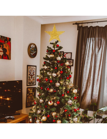 Adorno de Estrella Dorada para Árbol de Navidad 20 cm Hoslipoper