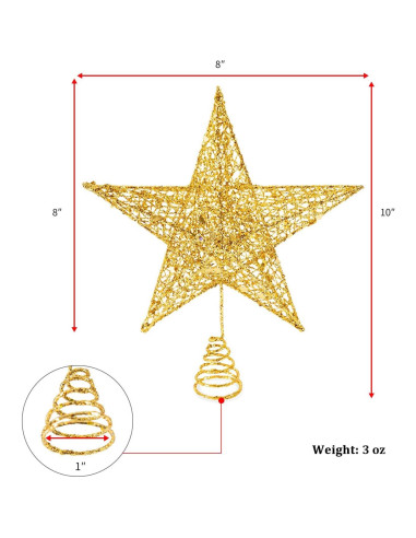 Adorno de Estrella Dorada para Árbol de Navidad 20 cm Hoslipoper