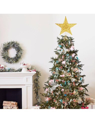 Adorno de Estrella Dorada para Árbol de Navidad 20 cm Hoslipoper