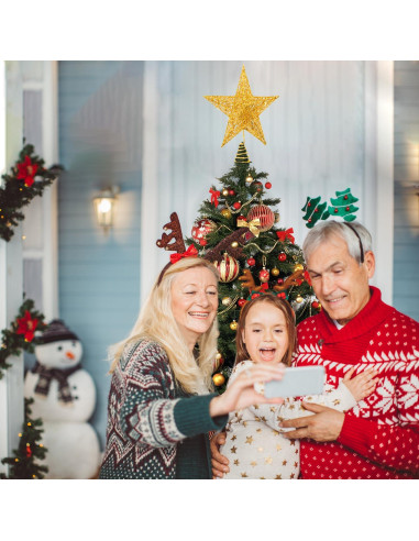 Adorno de Estrella Dorada para Árbol de Navidad 20 cm Hoslipoper