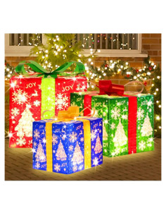 Juego de 3 Cajas de Regalo Iluminadas LAMPHOME 70 LED