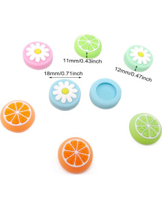 Tapas de Agarre Silicona Honbay 16PCS Joy-Con Limón y Flor 2