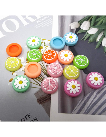 Tapas de Agarre Silicona Honbay 16PCS Joy-Con Limón y Flor