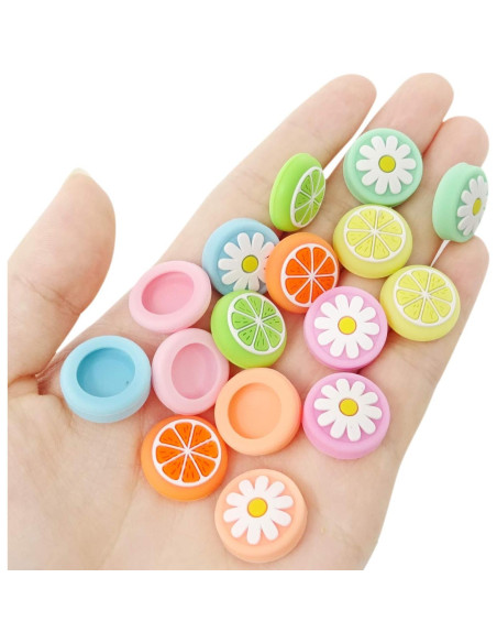 Tapas de Agarre Silicona Honbay 16PCS Joy-Con Limón y Flor