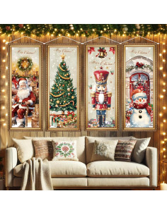 4 Banderas de Navidad Vintage Aovaely 99x40 cm Decorativas 2