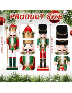 Cascanueces de Madera Suzile 30.48 cm - Set de 4 Decorativos 2