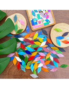 LITMIND 120 Piezas Mosaico de Vidrio Colorido para Manualidades 2