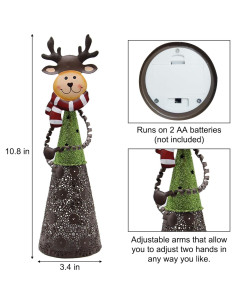 Juego de 3 Decoraciones de Mesa Navideñas LED ATDAWN 2
