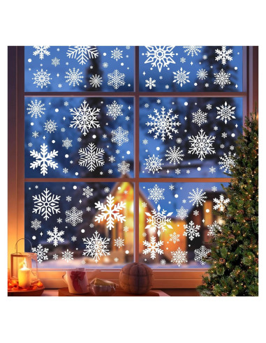 1000 Adhesivos Copos de Nieve MISS FANTASY para Ventanas