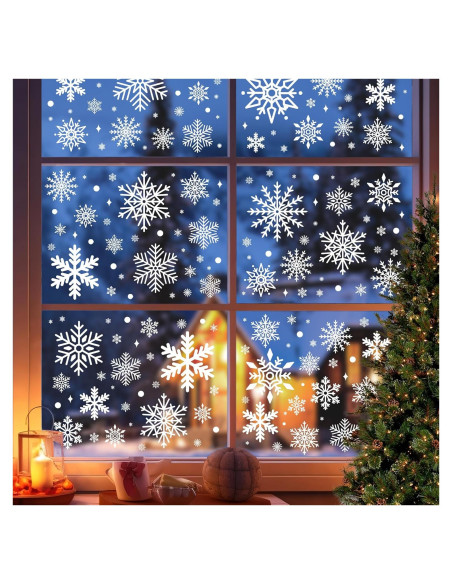 1000 Adhesivos Copos de Nieve MISS FANTASY para Ventanas