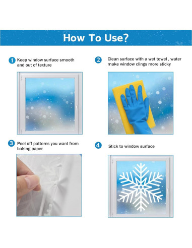 1000 Adhesivos Copos de Nieve MISS FANTASY para Ventanas