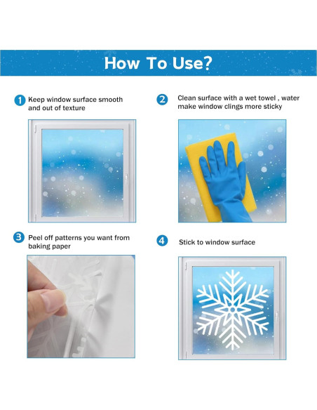 1000 Adhesivos Copos de Nieve MISS FANTASY para Ventanas