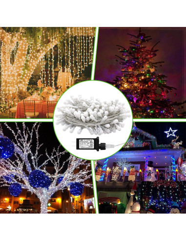 Luces de Cuerda de 200 LED Multicolor 22.86m con Control Remoto