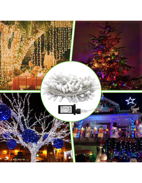 Luces de Cuerda de 200 LED Multicolor 22.86m con Control Remoto