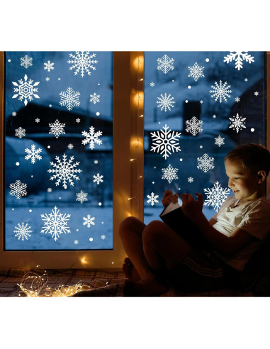 1000 Adhesivos Copos de Nieve MISS FANTASY para Ventanas