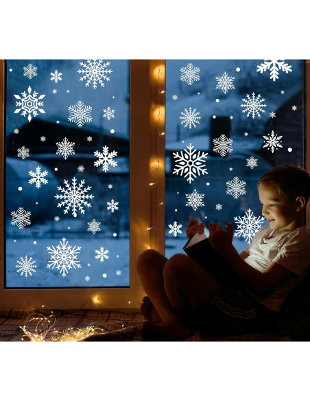 1000 Adhesivos Copos de Nieve MISS FANTASY para Ventanas