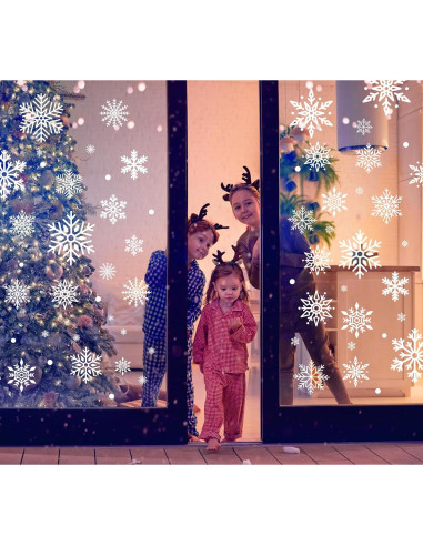 1000 Adhesivos Copos de Nieve MISS FANTASY para Ventanas