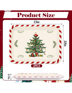 Bandejas de Servicio Navideñas Whaline - 3 Pcs 25.4x33 cm 2