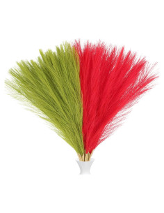 50 Flores Artificiales de Navidad PAJIXANTHIC 55 cm Verde Rojo