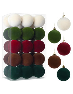 Juego de 30 Bolas de Adorno de Navidad Terciopelo 6 cm