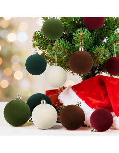 Juego de 30 Bolas de Adorno de Navidad Terciopelo 6 cm