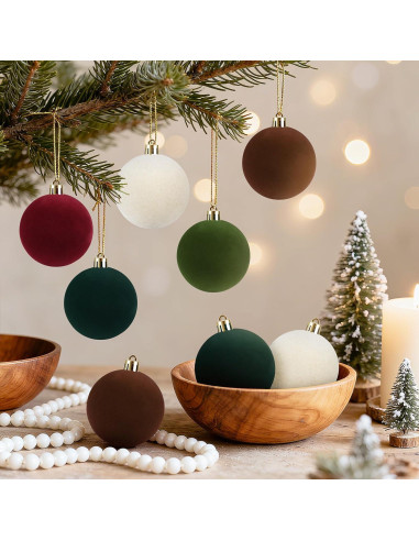 Juego de 30 Bolas de Adorno de Navidad Terciopelo 6 cm