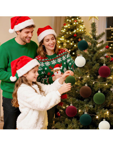 Juego de 30 Bolas de Adorno de Navidad Terciopelo 6 cm