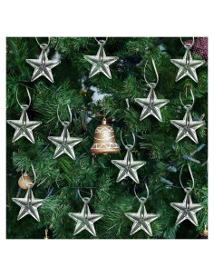 24 Adornos de Cristal Transparentes Estrella Navidad RattanView