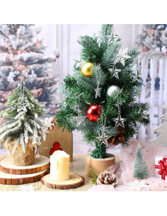 24 Adornos de Cristal Transparentes Estrella Navidad RattanView 2