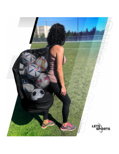 Bolsa de Balones Deportivos LETS Sports Negra 94x43 cm 2