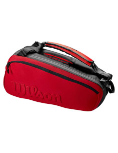 Bolsa de Raquetas de Tenis WILSON Clash V2 - Rojo/Negro, 6 Raquetas