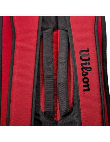 Bolsa de Raquetas de Tenis WILSON Clash V2 - Rojo/Negro, 6 Raquetas