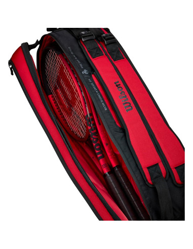Bolsa de Raquetas de Tenis WILSON Clash V2 - Rojo/Negro, 6 Raquetas