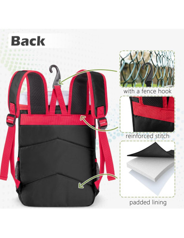 Bolsa de béisbol juvenil Smasrob Sm00101 negra con soporte