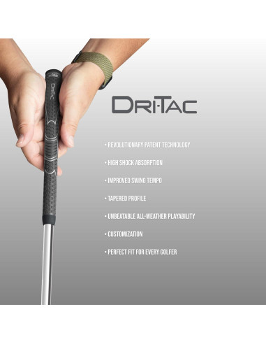Grip de Golf Sobredimensionado Winn Dri-Tac Gris Oscuro