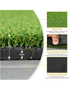 Alfombra de Golf Shopsource 1.22x1.52m Césped Artificial 21mm 2
