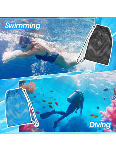 Bolsa de Malla 2 Pcs FNANJWQ 48x68 cm para Buceo y Natación